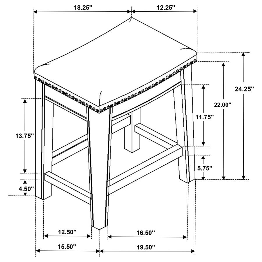 (image for) Elliston Backless Counter Stool Dark Grey (Set of 2)