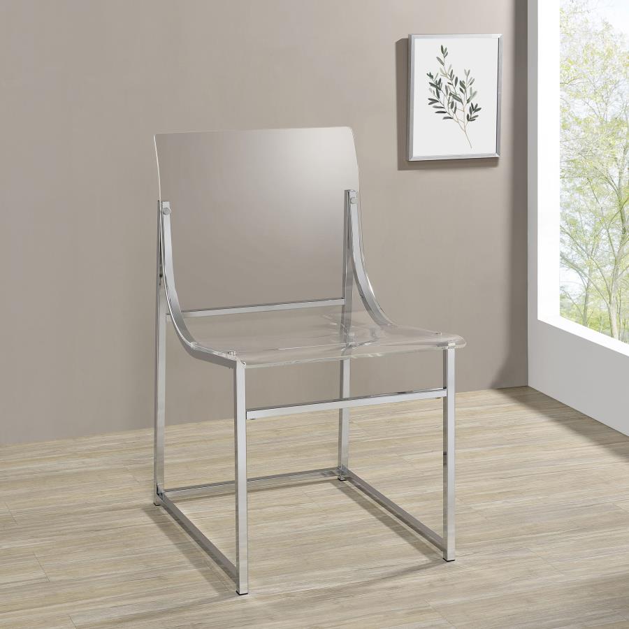 (image for) Adino Acrylic Dining Side Chair Chrome (Set of 2)