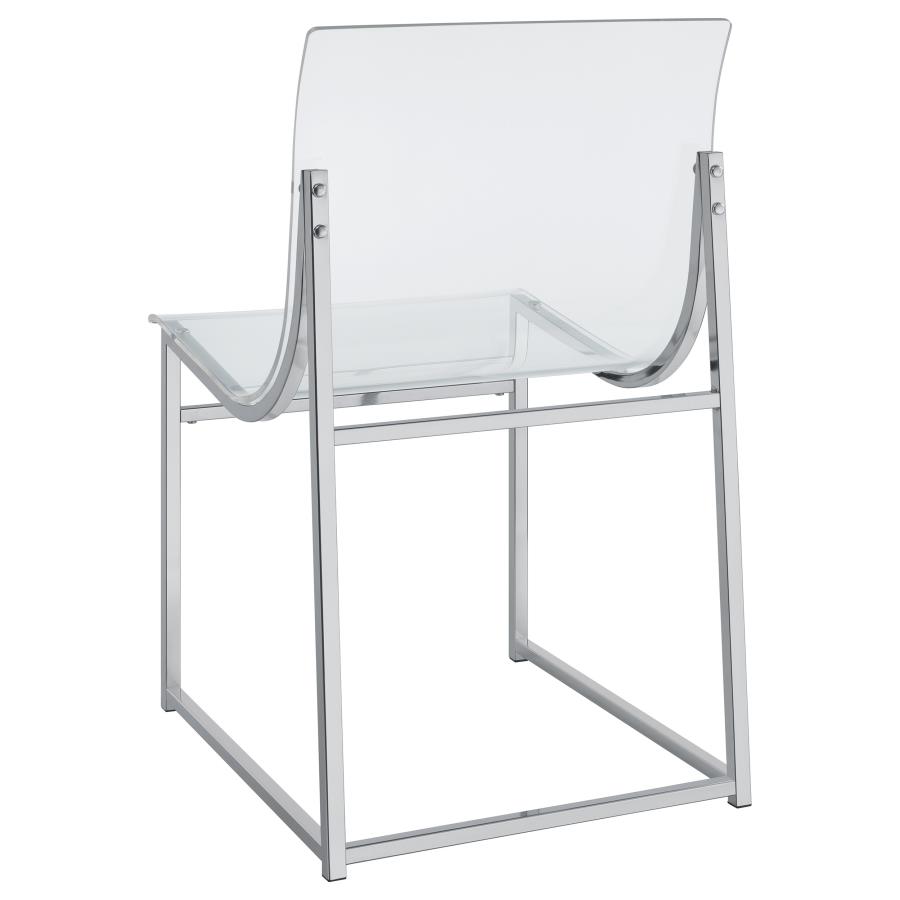 (image for) Adino Acrylic Dining Side Chair Chrome (Set of 2)