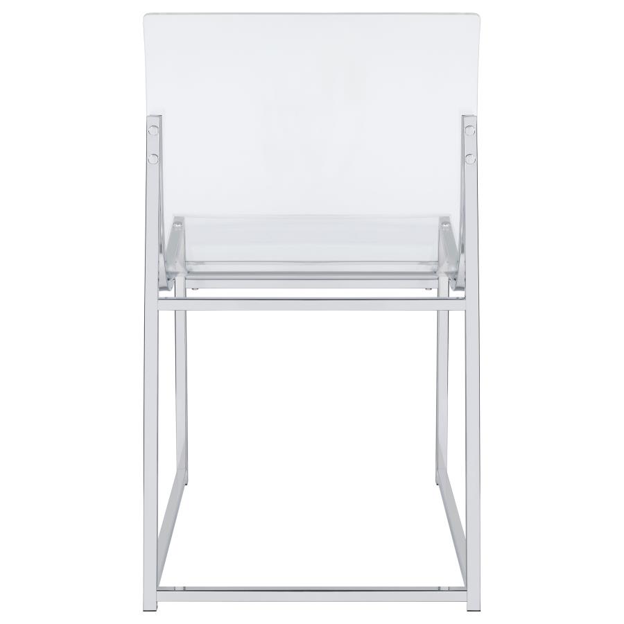 (image for) Adino Acrylic Dining Side Chair Chrome (Set of 2)