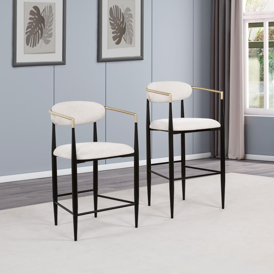 Modal Additional Images for Tina Fabric Upholstered Counter Chair Beige (Set of 2)