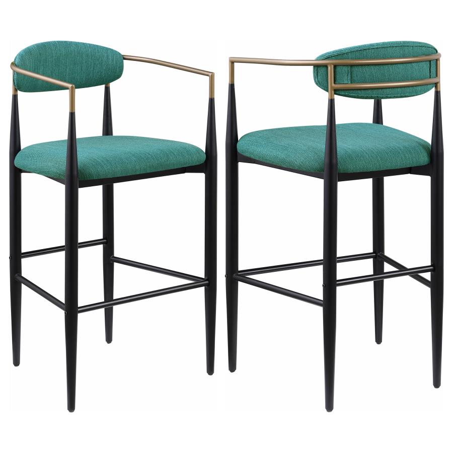 (image for) Tina Fabric Upholstered Bar Chair Green (Set of 2)