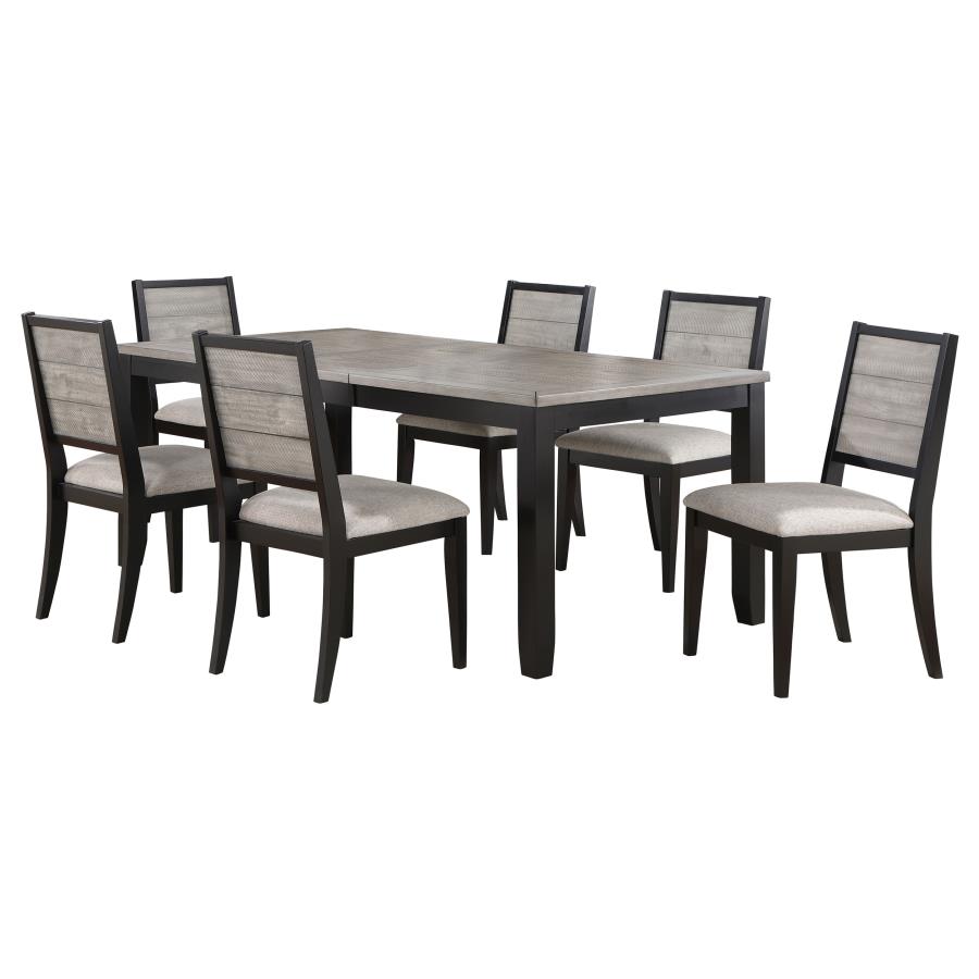 (image for) Elodie 7-piece Rectangular Extension Leaf Dining Set Black