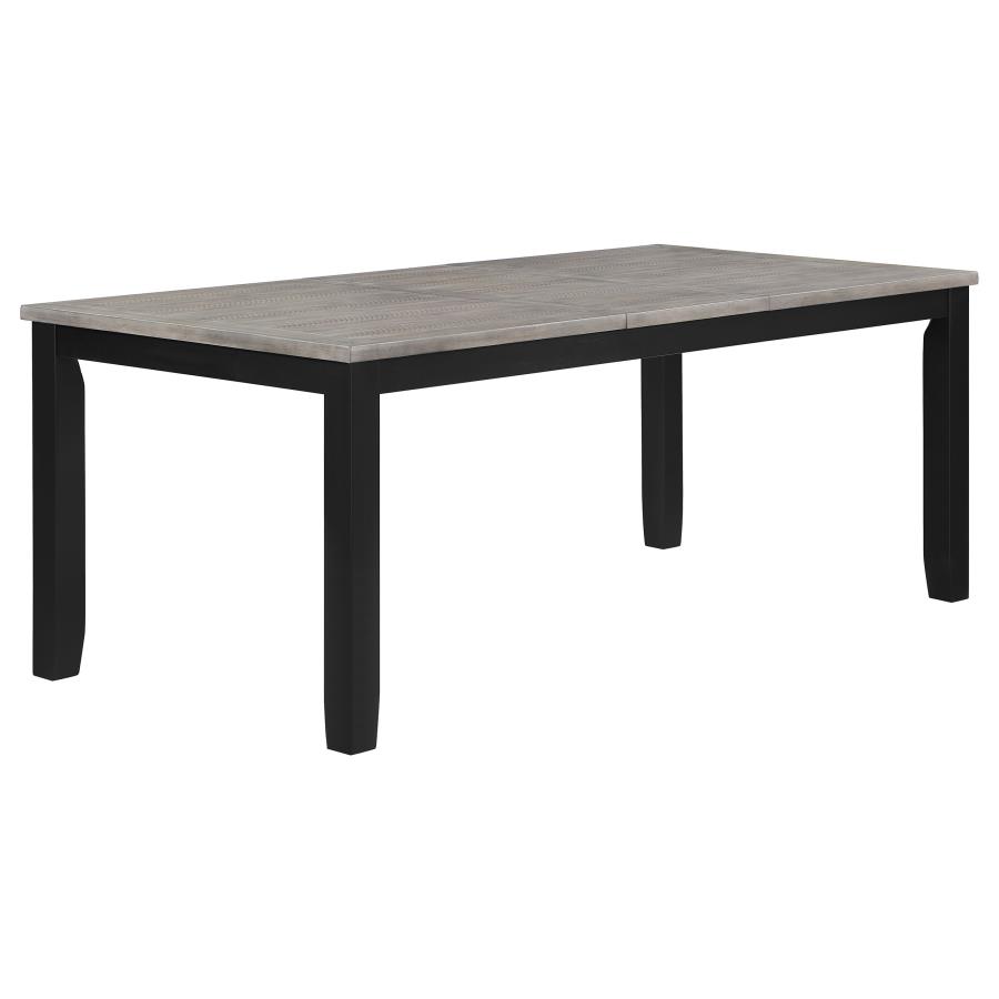 (image for) Elodie Rectangular 78-inch Extension Leaf Dining Table Black - Click Image to Close