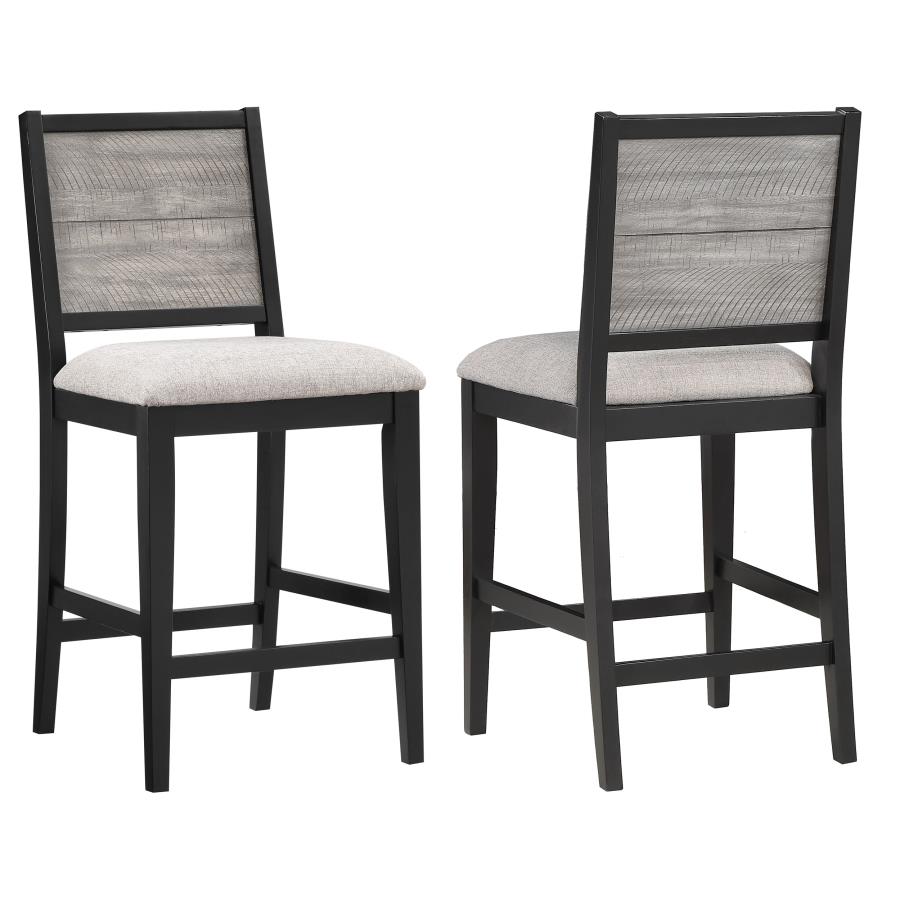 (image for) Elodie Wood Counter Chair Grey and Black (Set of 2)