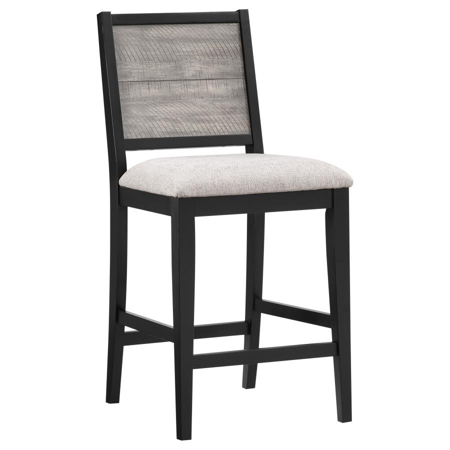 (image for) Elodie Wood Counter Chair Grey and Black (Set of 2)