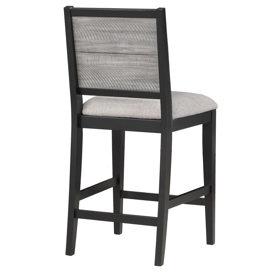 (image for) Elodie Wood Counter Chair Grey and Black (Set of 2)