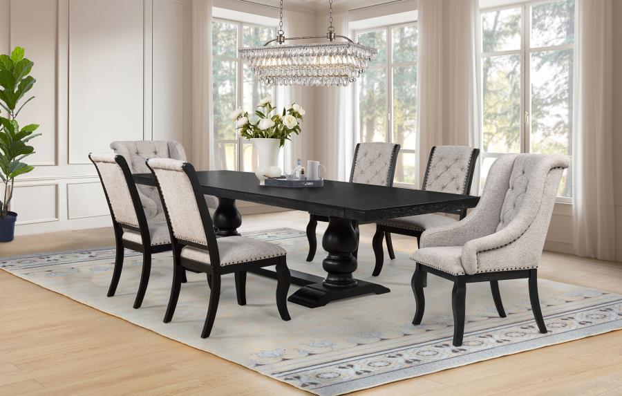 (image for) Phelps 7-piece Rectangular Dining Table Set Distressed Noir