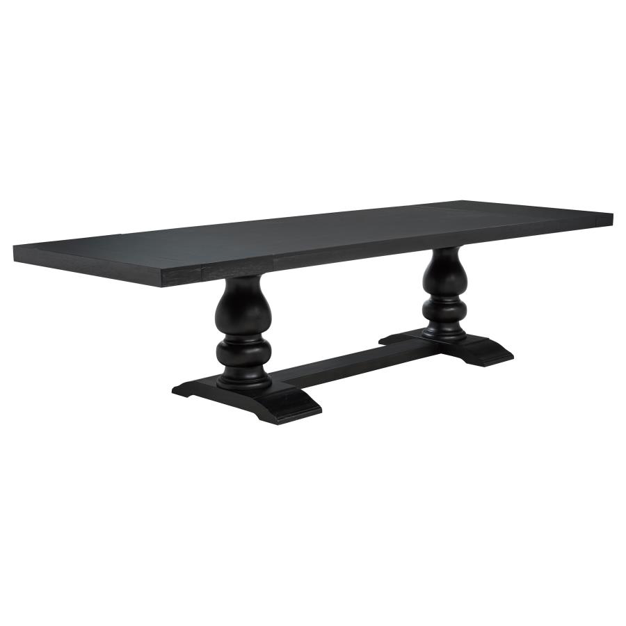 Phelps 9-piece Rectangular Dining Table Set Distressed Noir
