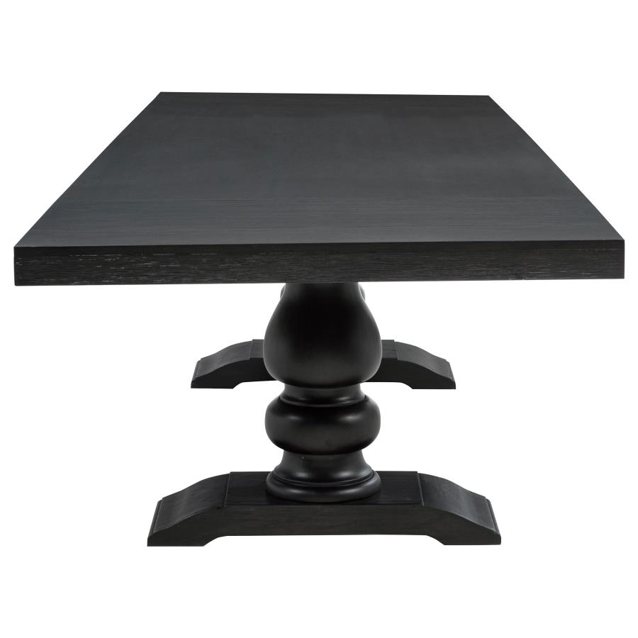 Phelps 9-piece Rectangular Dining Table Set Distressed Noir