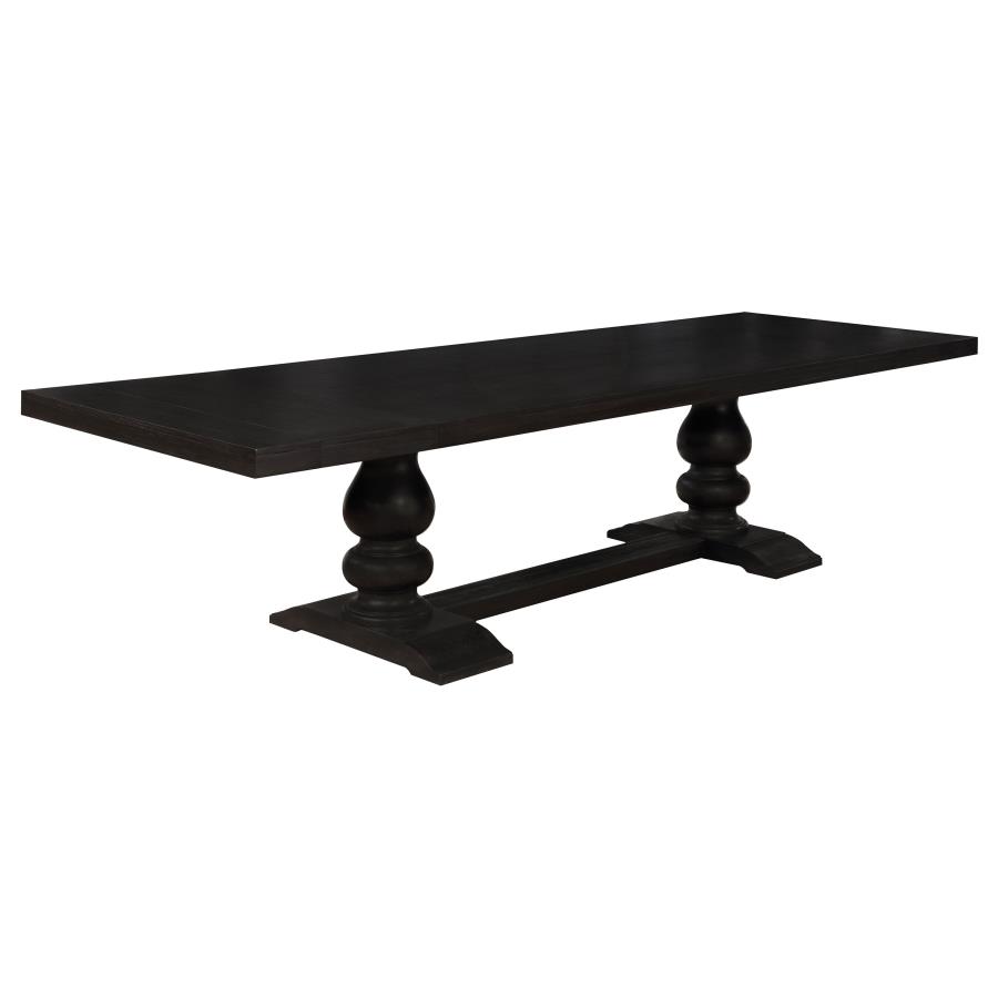 (image for) Phelps 123-inch Extension Leaf Dining Table Distressed Noir - Click Image to Close