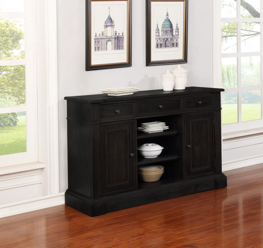 (image for) Phelps 2-door Sideboard Buffet Cabinet Distressed Noir