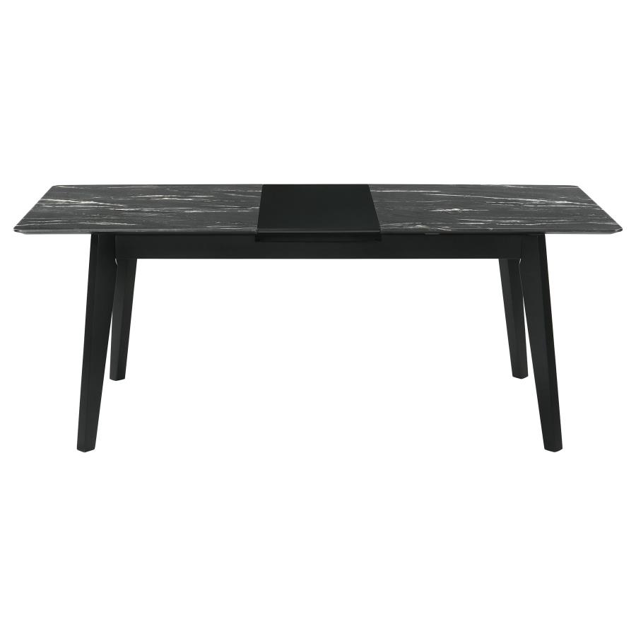 (image for) Crestmont 78-inch Extension Dining Table Black Faux Marble