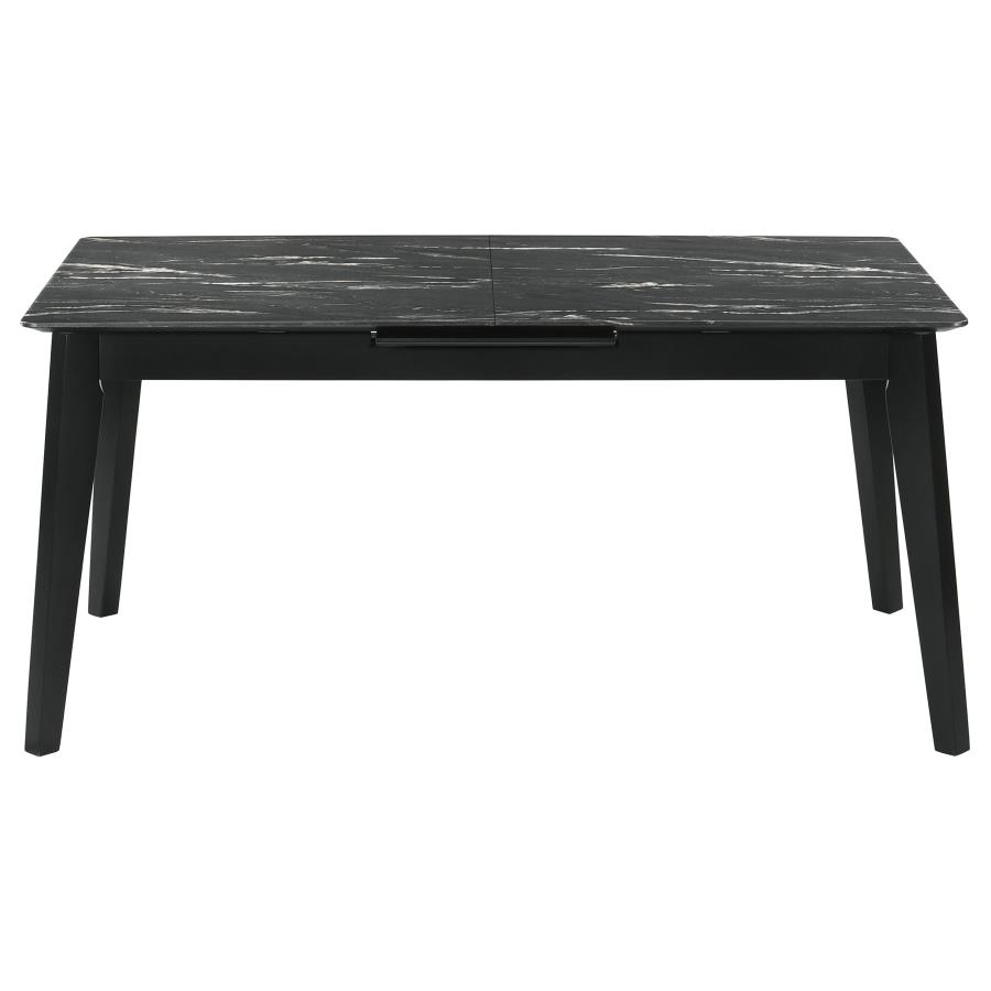 (image for) Crestmont 78-inch Extension Dining Table Black Faux Marble