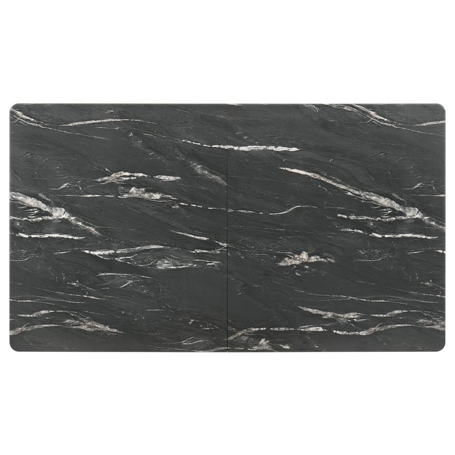 (image for) Crestmont 78-inch Extension Dining Table Black Faux Marble