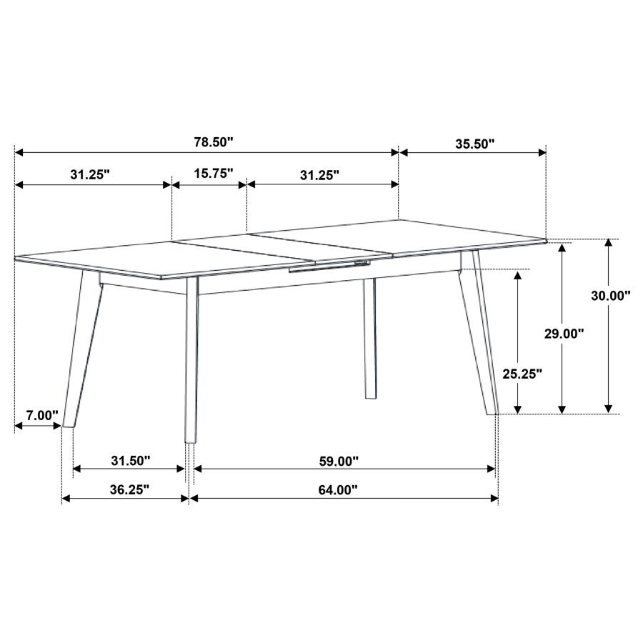 (image for) Crestmont 78-inch Extension Dining Table Black Faux Marble