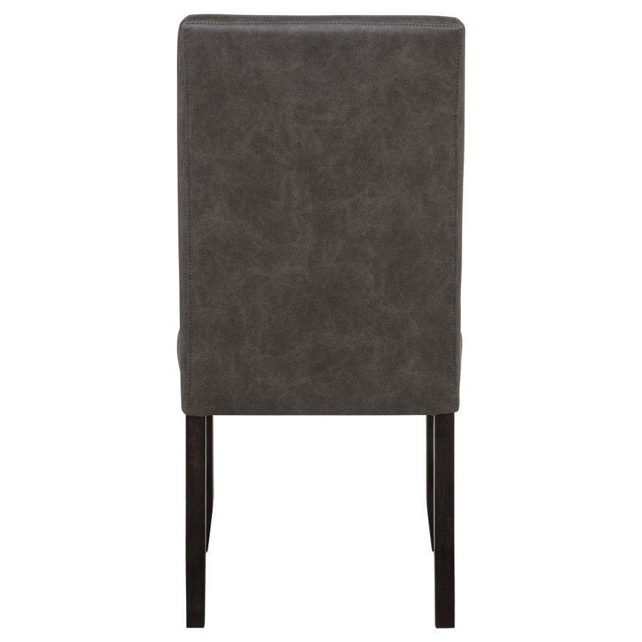 Averill Faux Leather Upholstered Dining Side Chair Dark Grey (Set of 2)