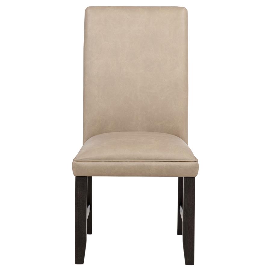 Averill Faux Leather Upholstered Dining Side Chair Tan (Set of 2)