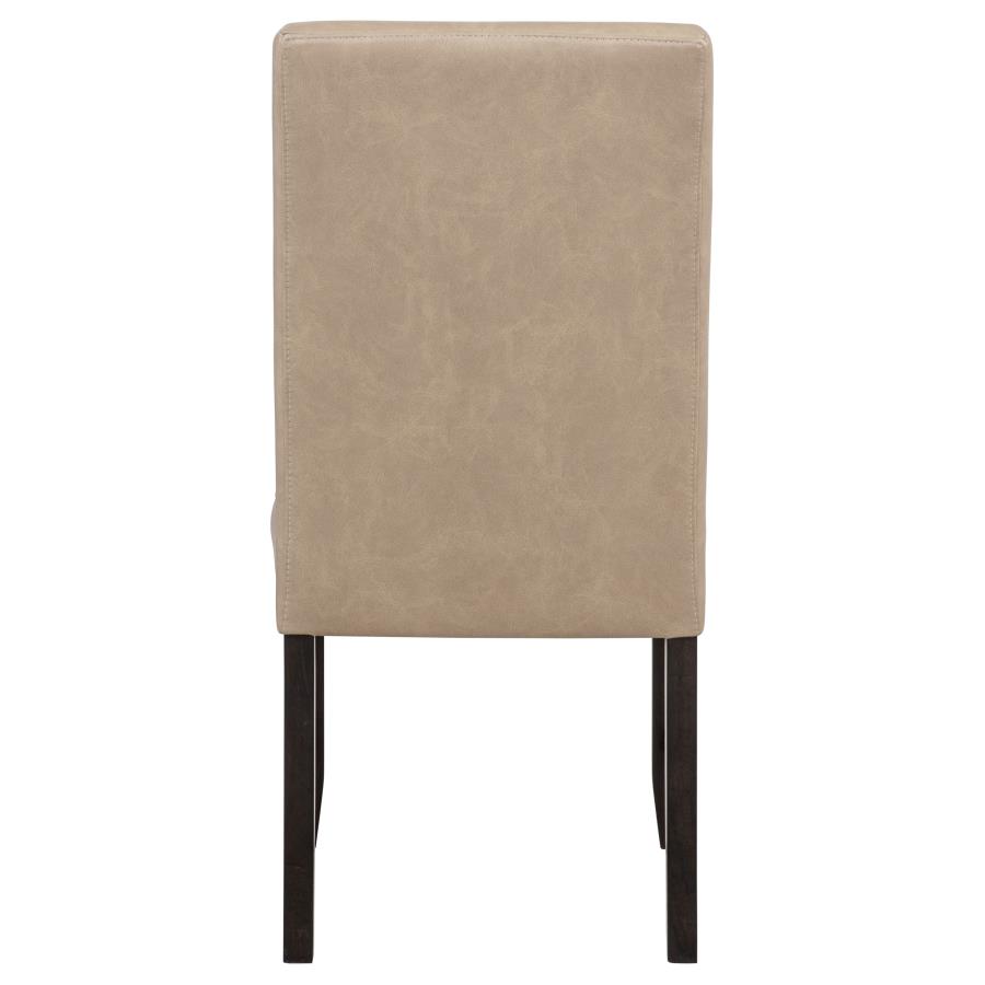 Averill Faux Leather Upholstered Dining Side Chair Tan (Set of 2)