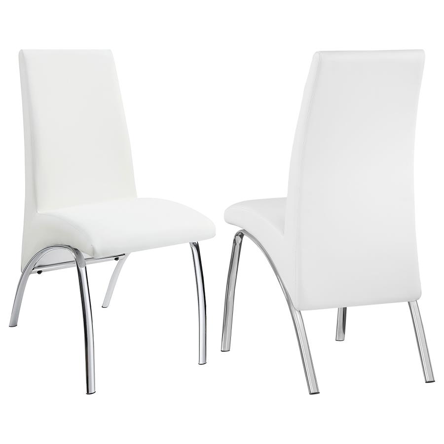 (image for) Bishop Upholstered Dining Side Chair White (Set of 2)