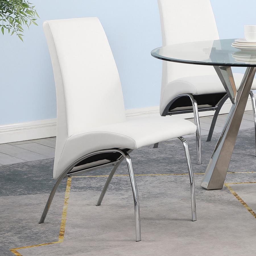 (image for) Bishop Upholstered Dining Side Chair White (Set of 2)