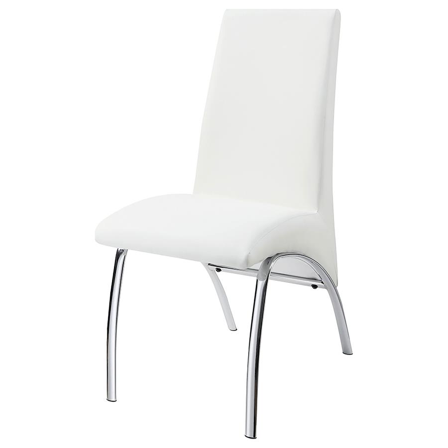 (image for) Bishop Upholstered Dining Side Chair White (Set of 2)