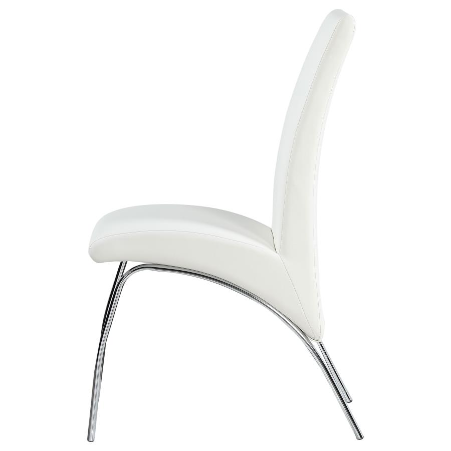 (image for) Bishop Upholstered Dining Side Chair White (Set of 2)