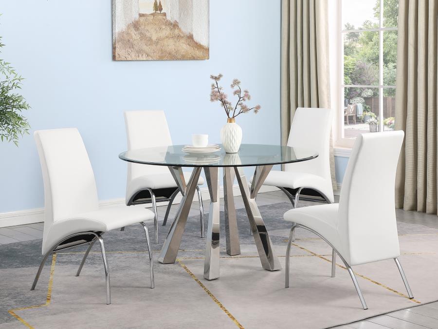 (image for) Bishop Upholstered Dining Side Chair White (Set of 2)