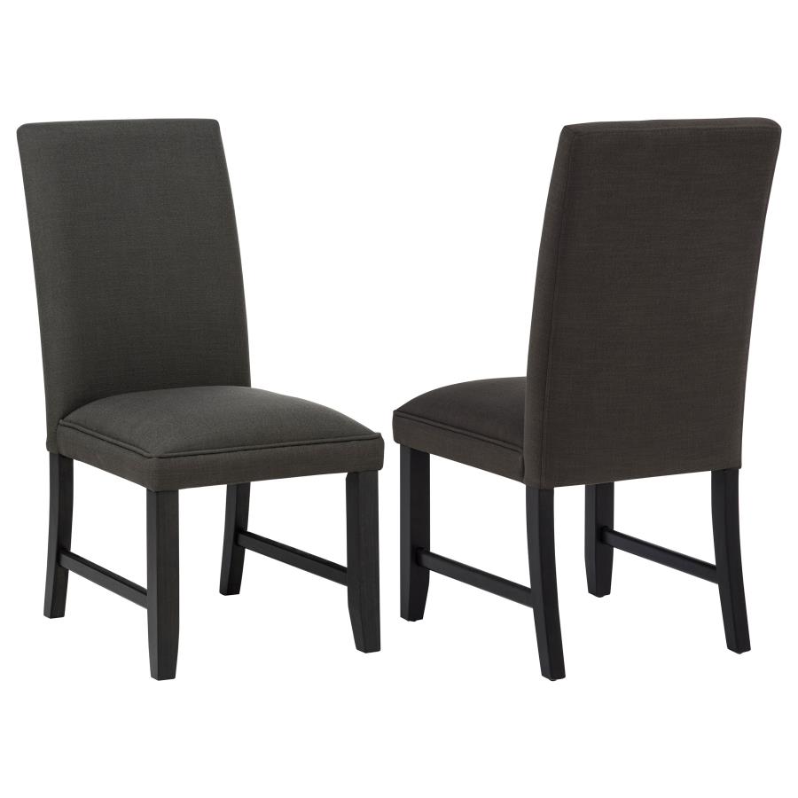 (image for) Berning Fabric Upholstered Parson Side Chair Charcoal Grey (Set of 2)