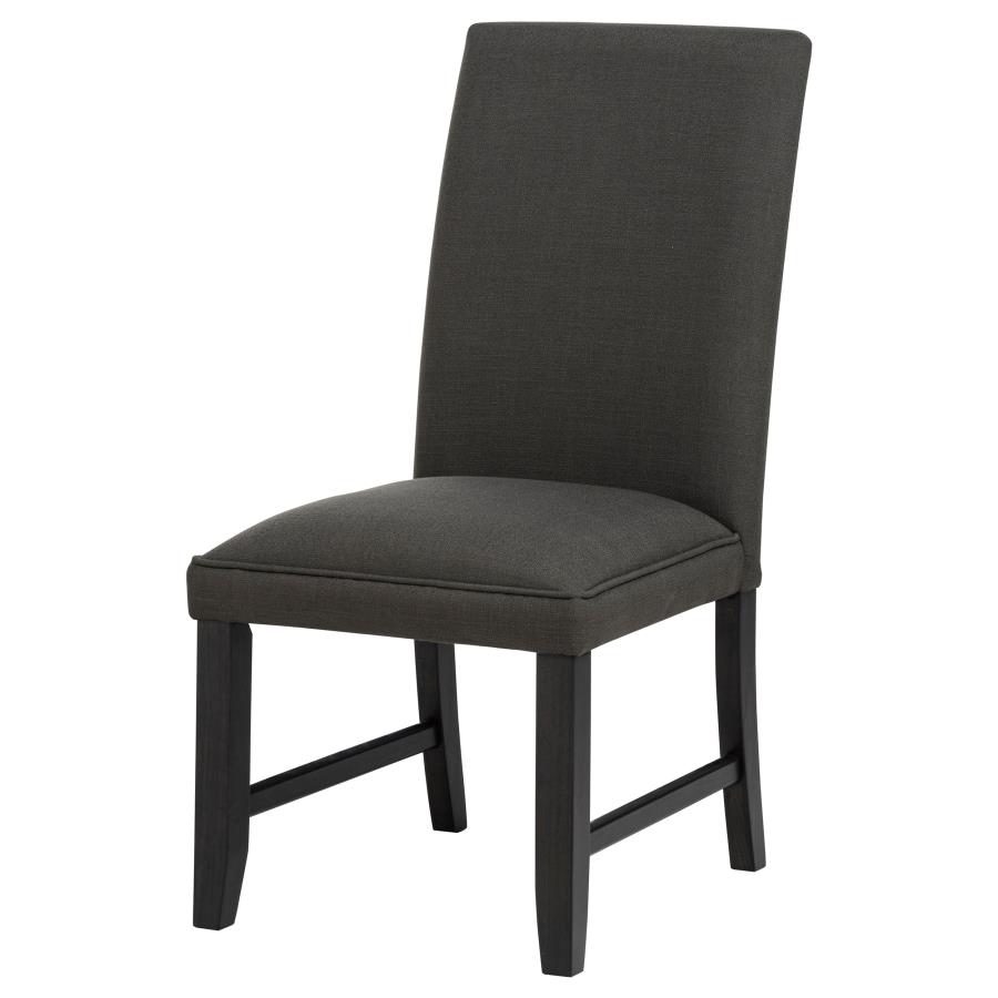 Berning Fabric Upholstered Parson Side Chair Charcoal Grey (Set of 2)