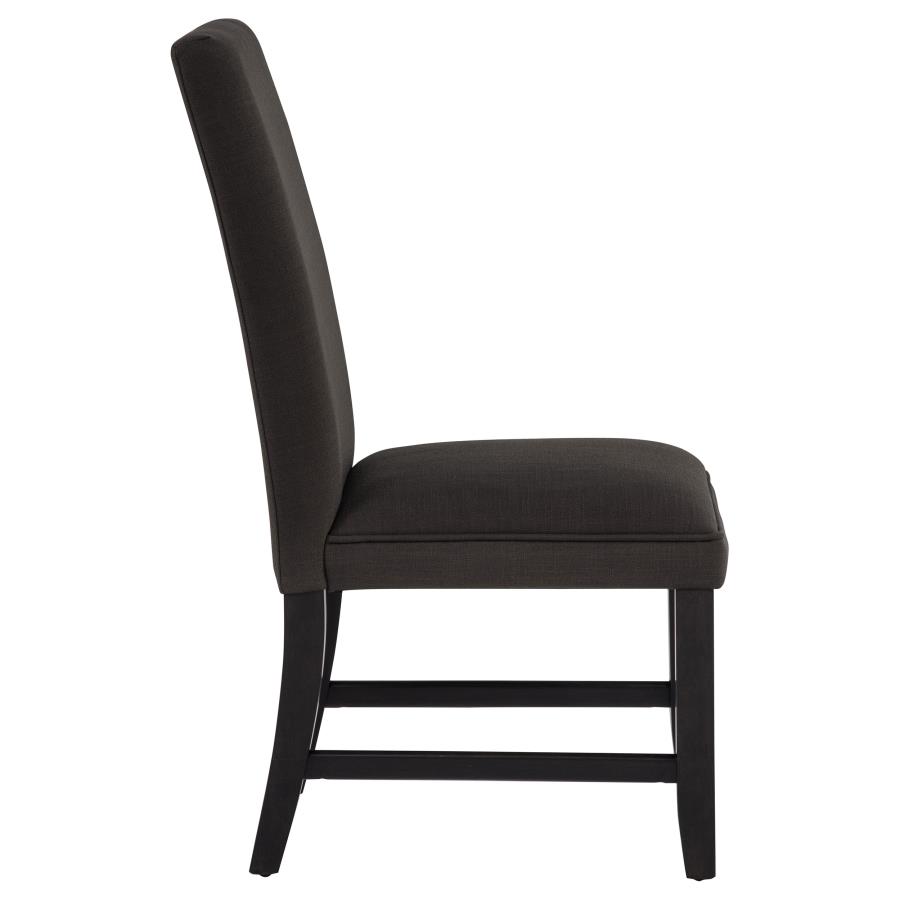 Berning Fabric Upholstered Parson Side Chair Charcoal Grey (Set of 2)