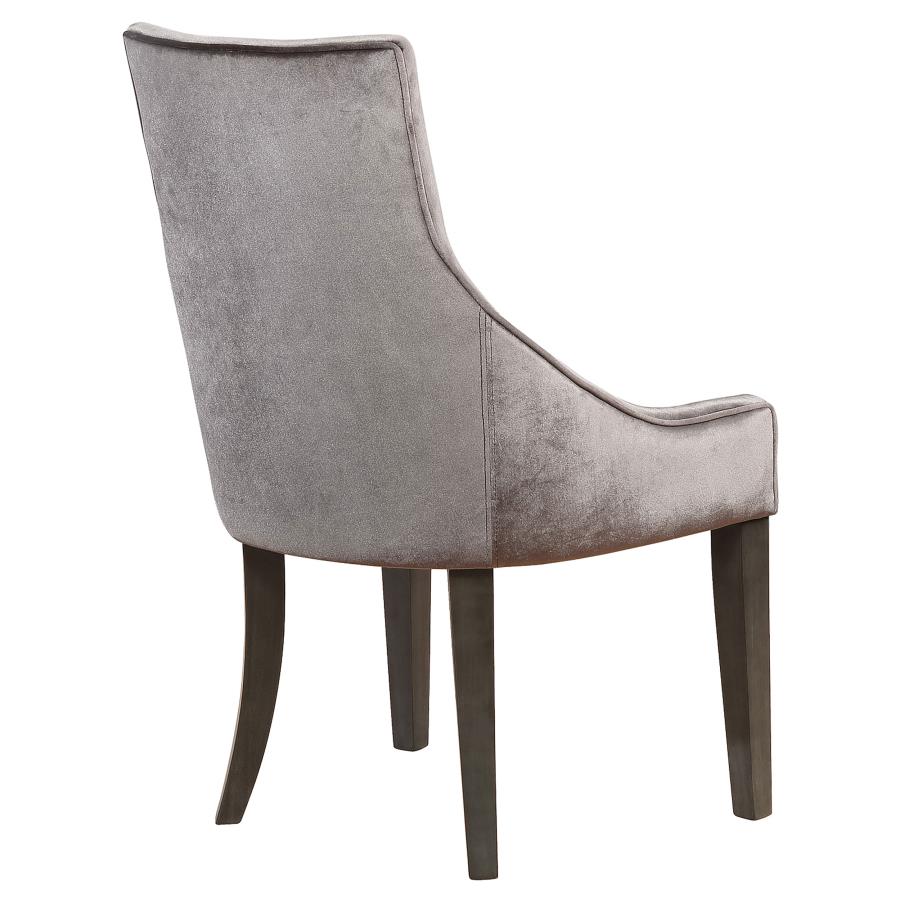 (image for) Phelps Velvet Upholstered Dining Side Chair Grey (Set of 2)