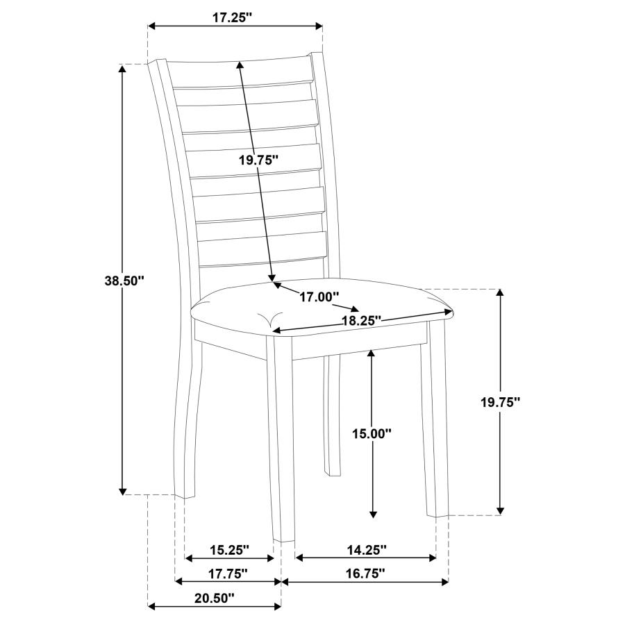 Modal Additional Images for Atwood Wood Dining Side Chair Upholstered Seat Warm Brown