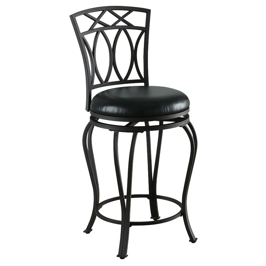 (image for) Adamsville Upholstered Swivel Counter Height Stool Black - Click Image to Close