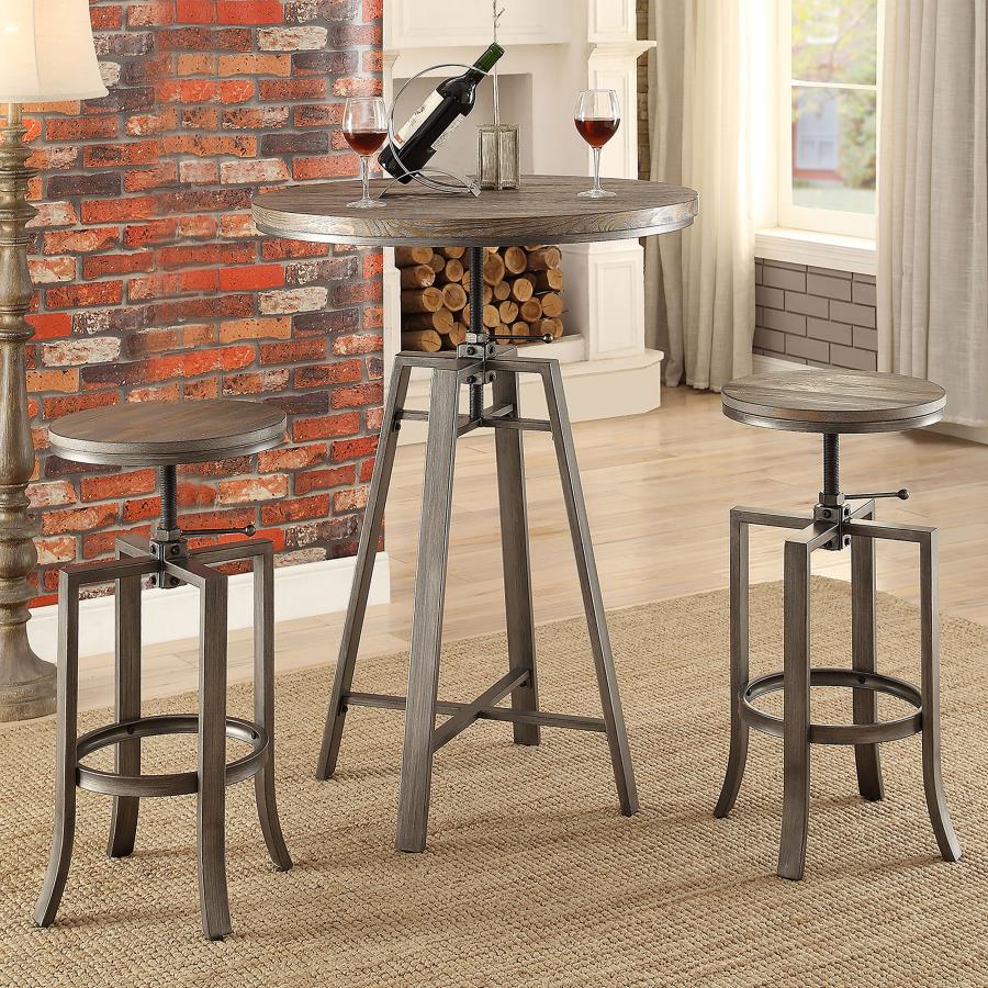 (image for) Bartlett Adjustable Backless Bar Stool Nutmeg (Set of 2)