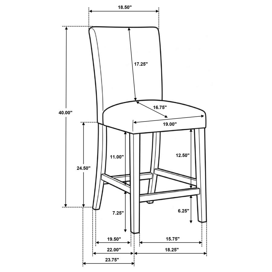 Modal Additional Images for Paxton 5-piece Round Glass Top Counter Height Dining Set Grey