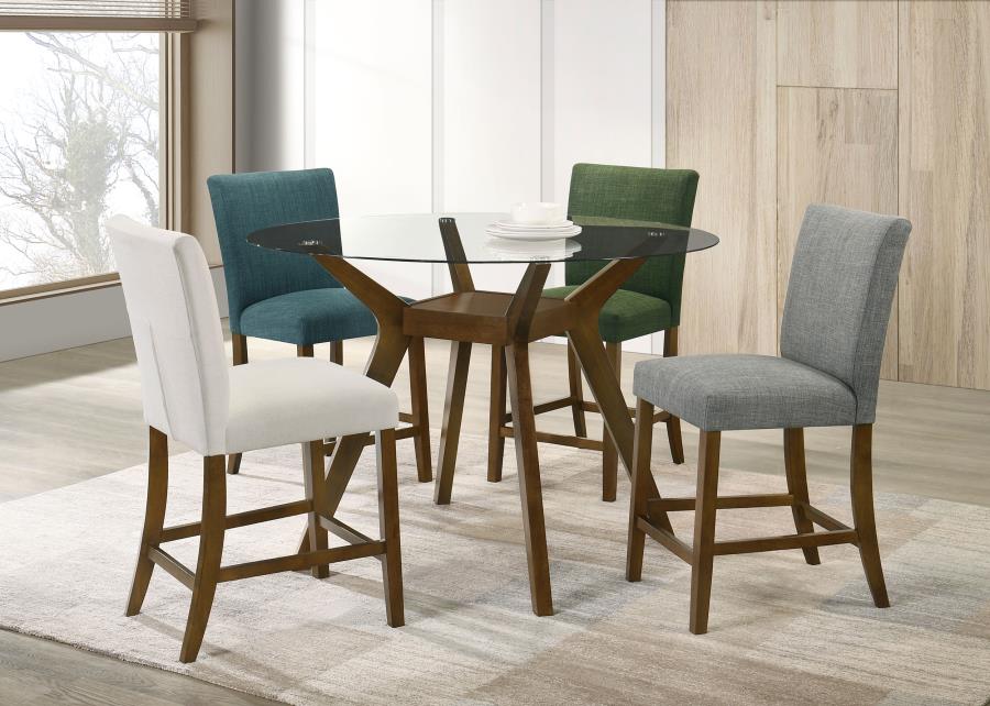 Modal Additional Images for Paxton Round 48-inch Glass Top Counter Height Dining Table Brown