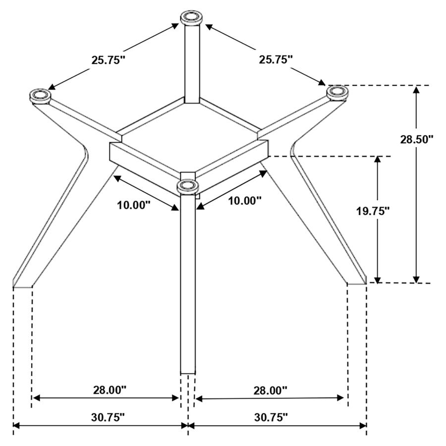 (image for) Paxton Square Wood Dining Table Base Nutmeg