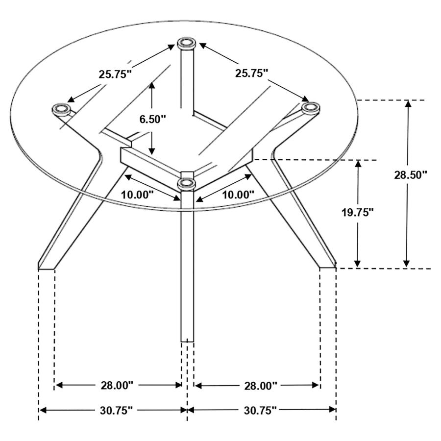 (image for) Paxton Round 48-inch Glass Top Wood Dining Table Nutmeg