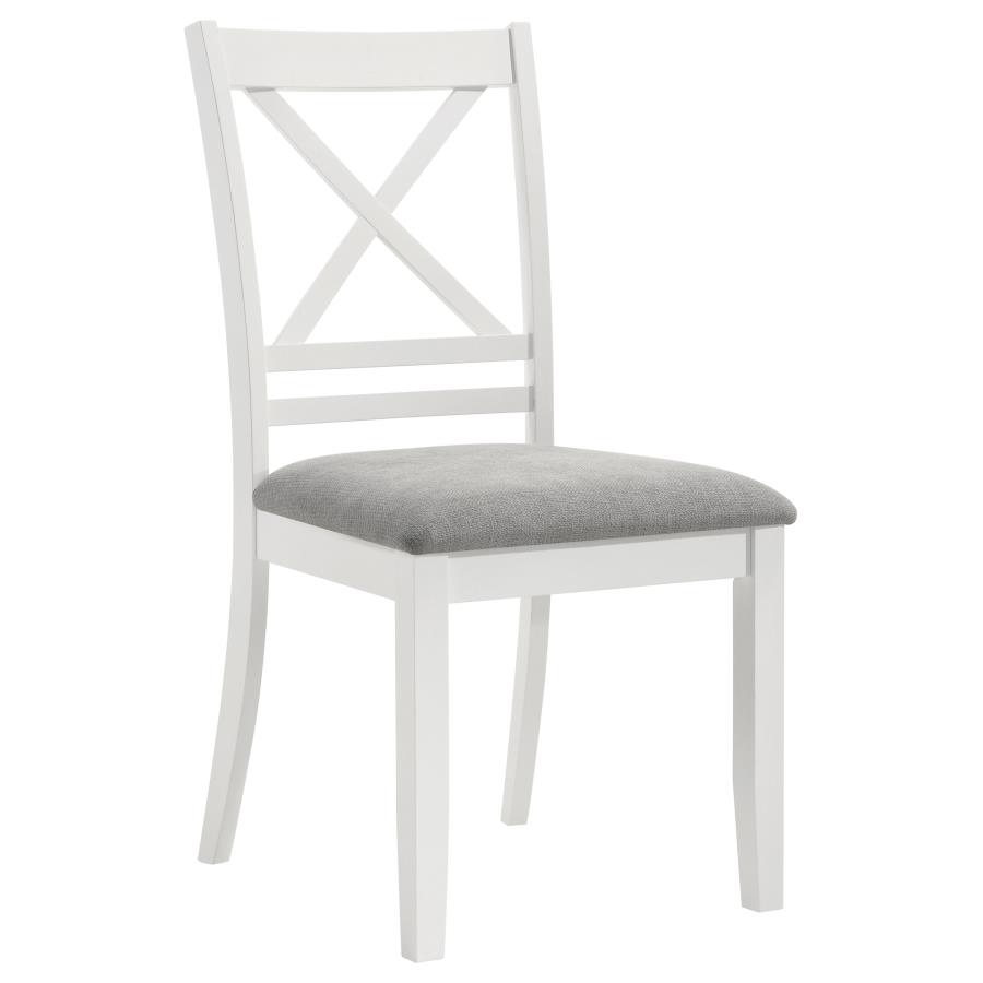 (image for) Hollis Cross Back Wood Dining Side Chair White (Set of 2)