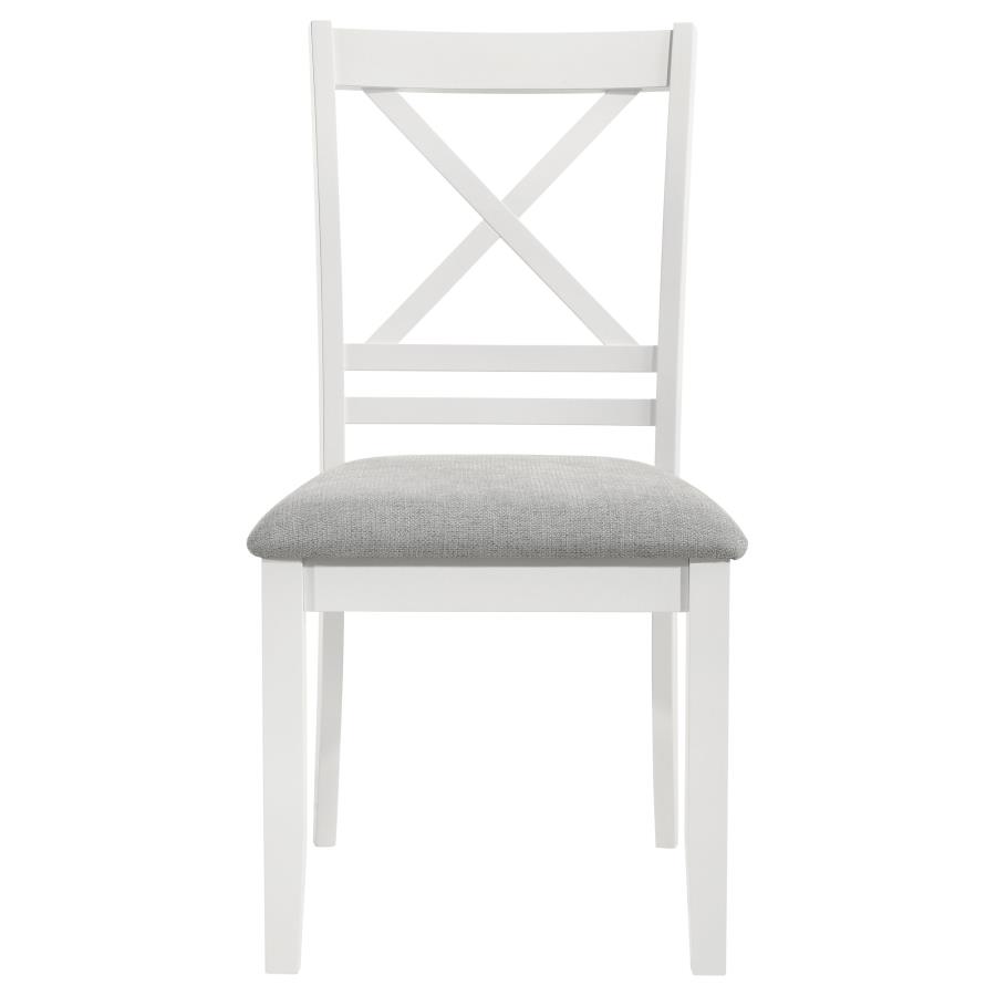 (image for) Hollis Cross Back Wood Dining Side Chair White (Set of 2)