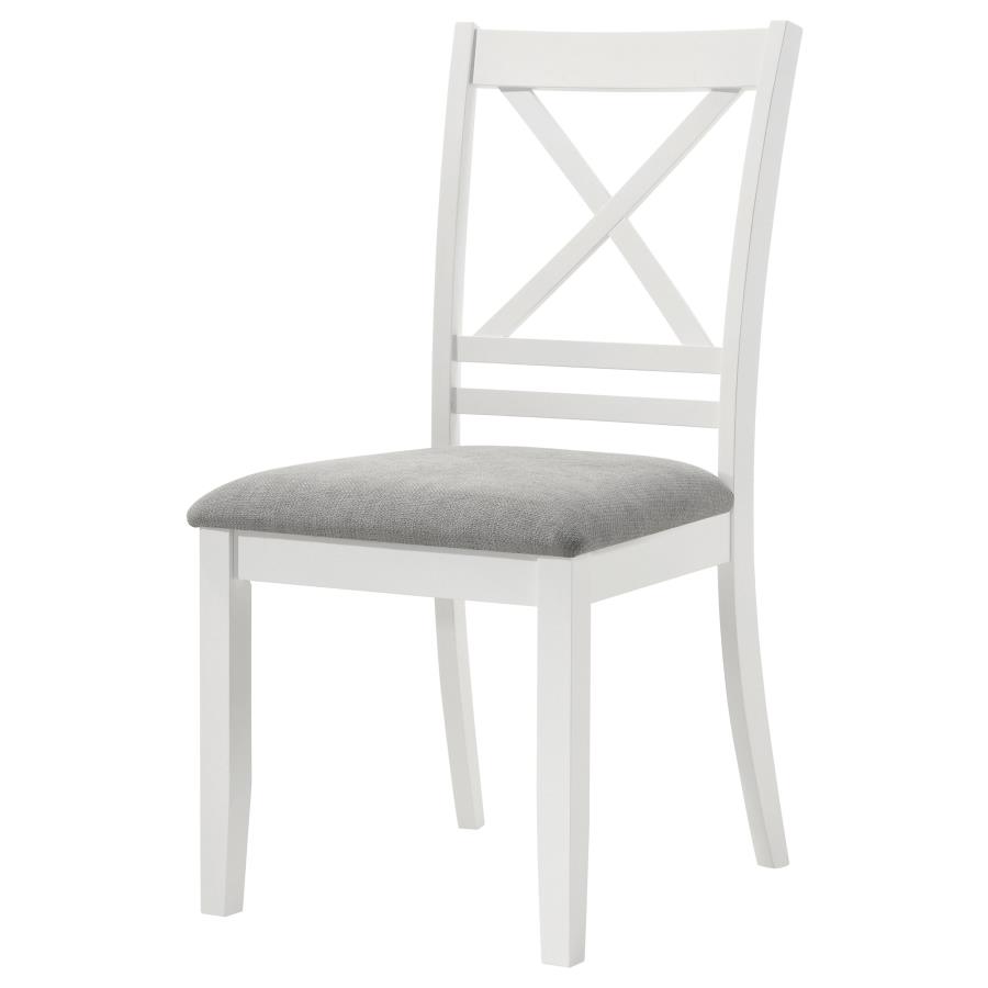 (image for) Hollis Cross Back Wood Dining Side Chair White (Set of 2)