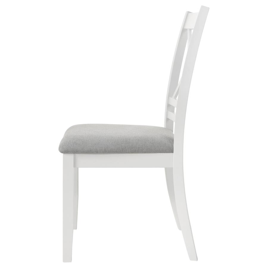 (image for) Hollis Cross Back Wood Dining Side Chair White (Set of 2)