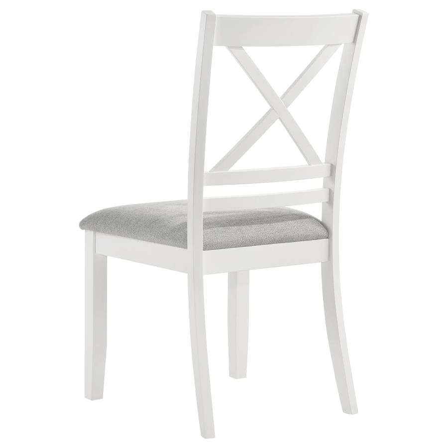 (image for) Hollis Cross Back Wood Dining Side Chair White (Set of 2)