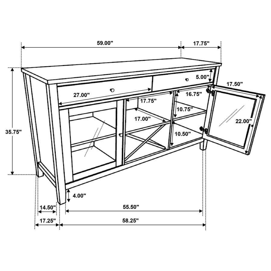 (image for) Hollis 2-door Dining Sideboard Buffet Storage Cabinet White