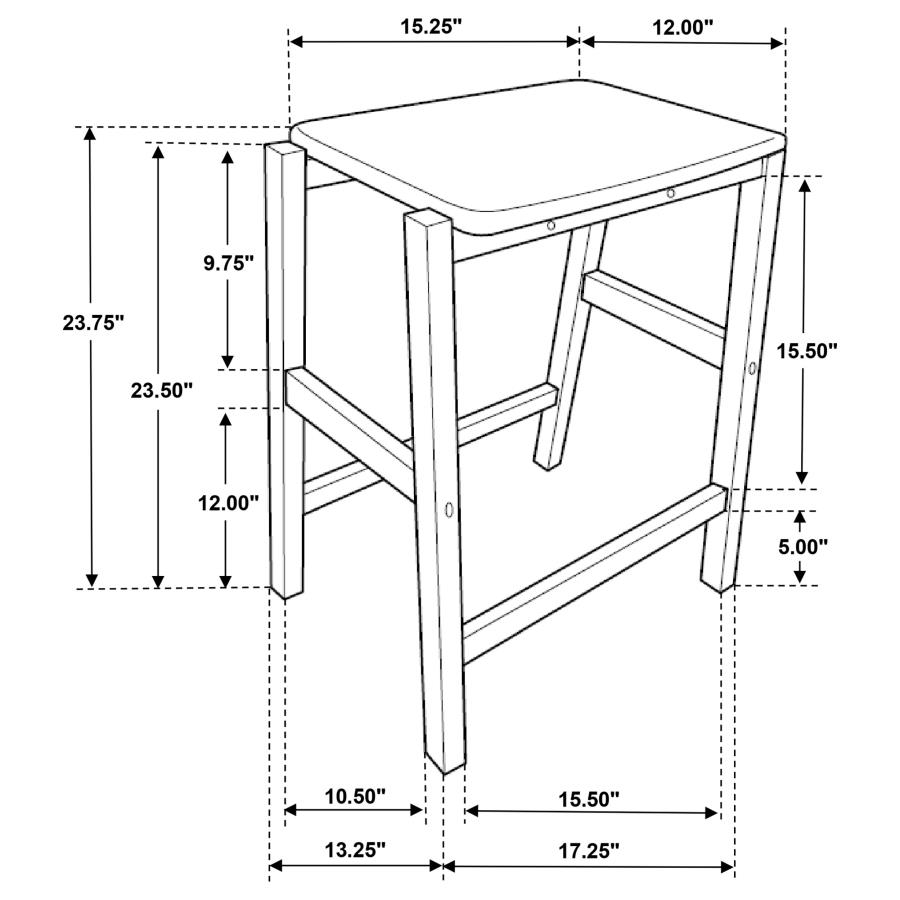 (image for) Edgeworth 3-piece Kitchen Island Counter Height Table Set White