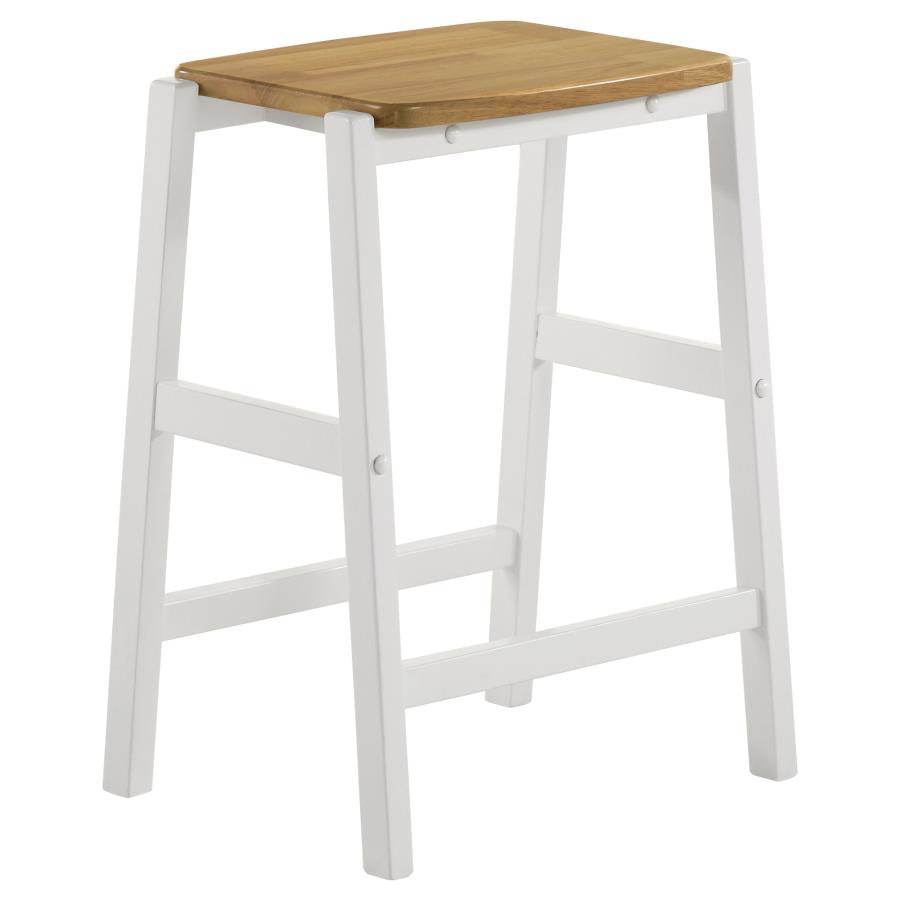 (image for) Edgeworth Wood Backless Counter Stool White (Set of 2)