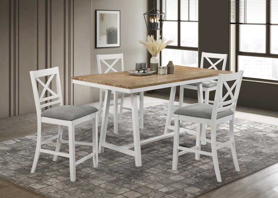 (image for) Hollis 5-piece Counter Height Dining Set Brown and White