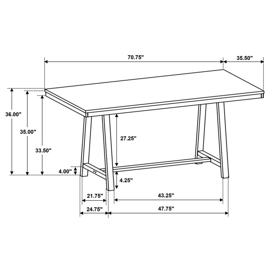 (image for) Hollis 5-piece Counter Height Dining Set Brown and White