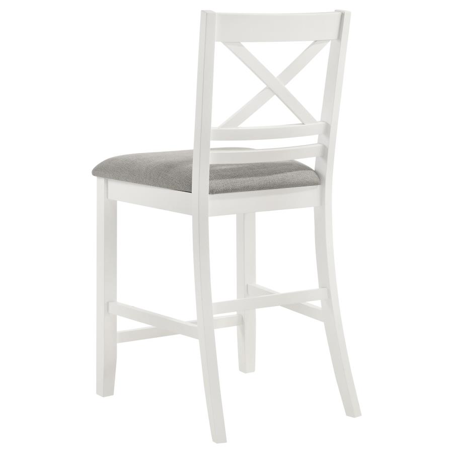 (image for) Hollis Wood Counter Chair with Cushion White (Set of 2)